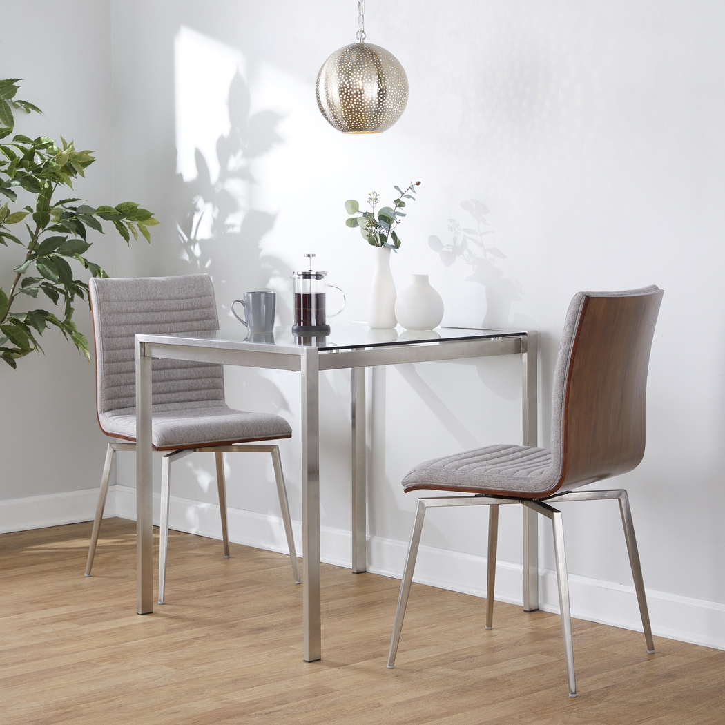 Burnsfield Light Gray Swivel Side Chair, Set of 2 - Thumbnail - Image 3