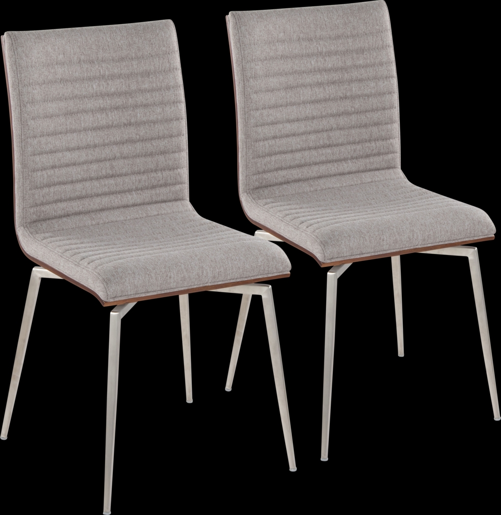 Burnsfield Light Gray Swivel Side Chair, Set of 2 - Thumbnail - Image 1