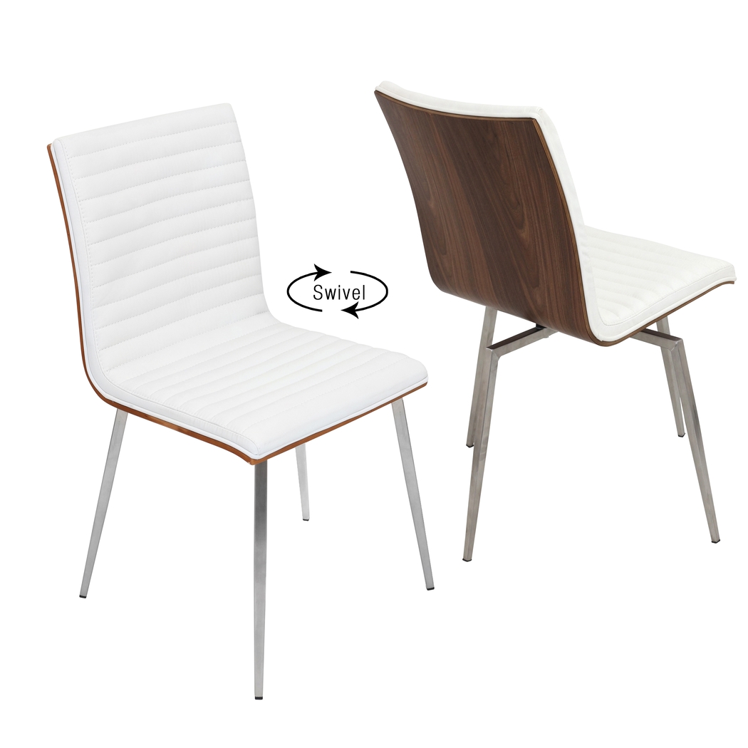 Burnsfield White Swivel Side Chair, Set of 2 - Thumbnail - Image 2