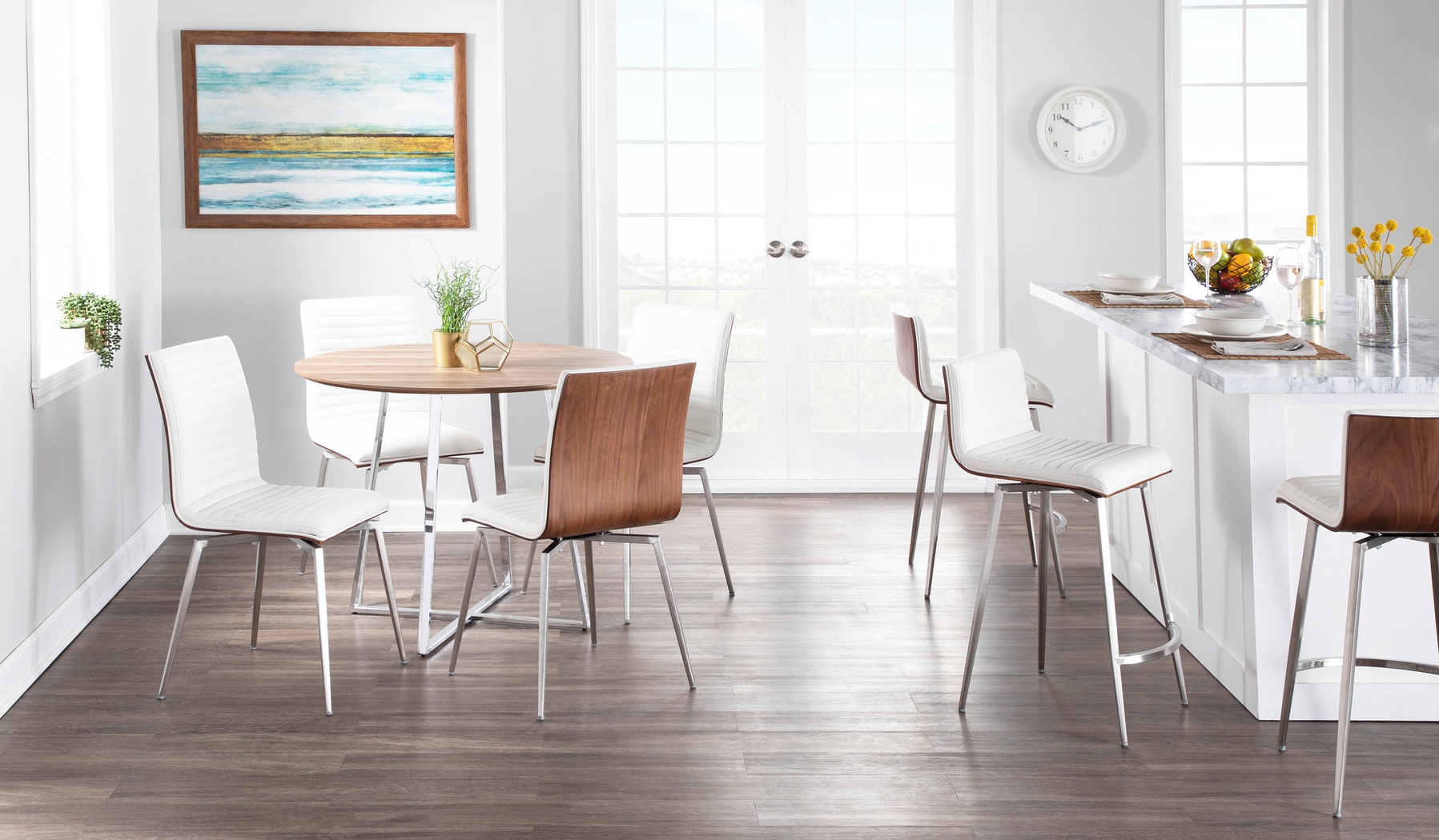 Burnsfield White Swivel Side Chair, Set of 2 - Thumbnail - Image 14