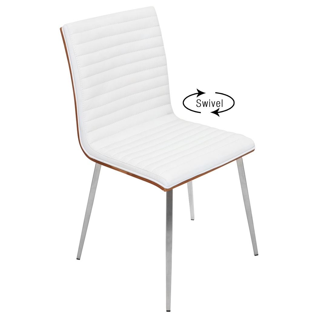 Burnsfield White Swivel Side Chair, Set of 2 - Thumbnail - Image 3