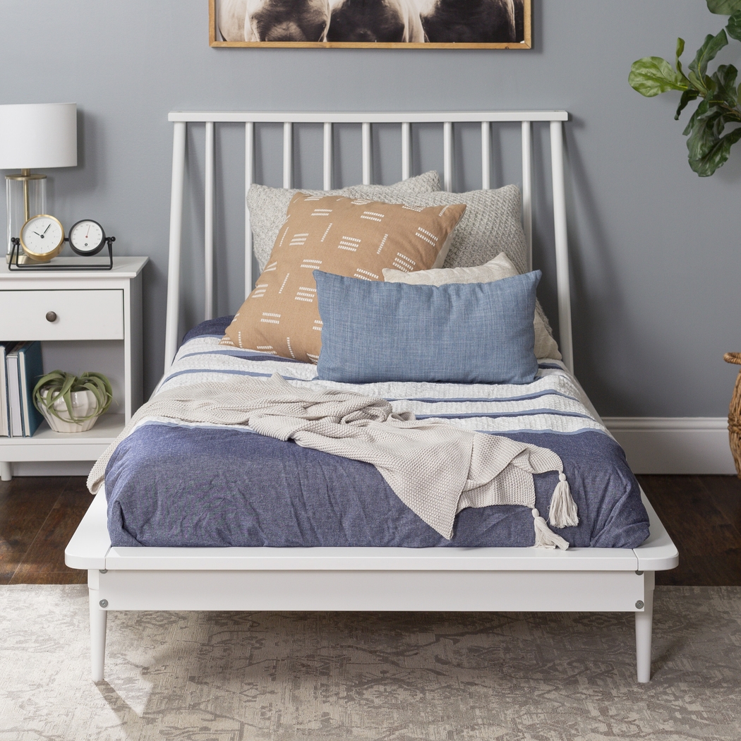 Burnsley White Twin Bed - Thumbnail - Image 4