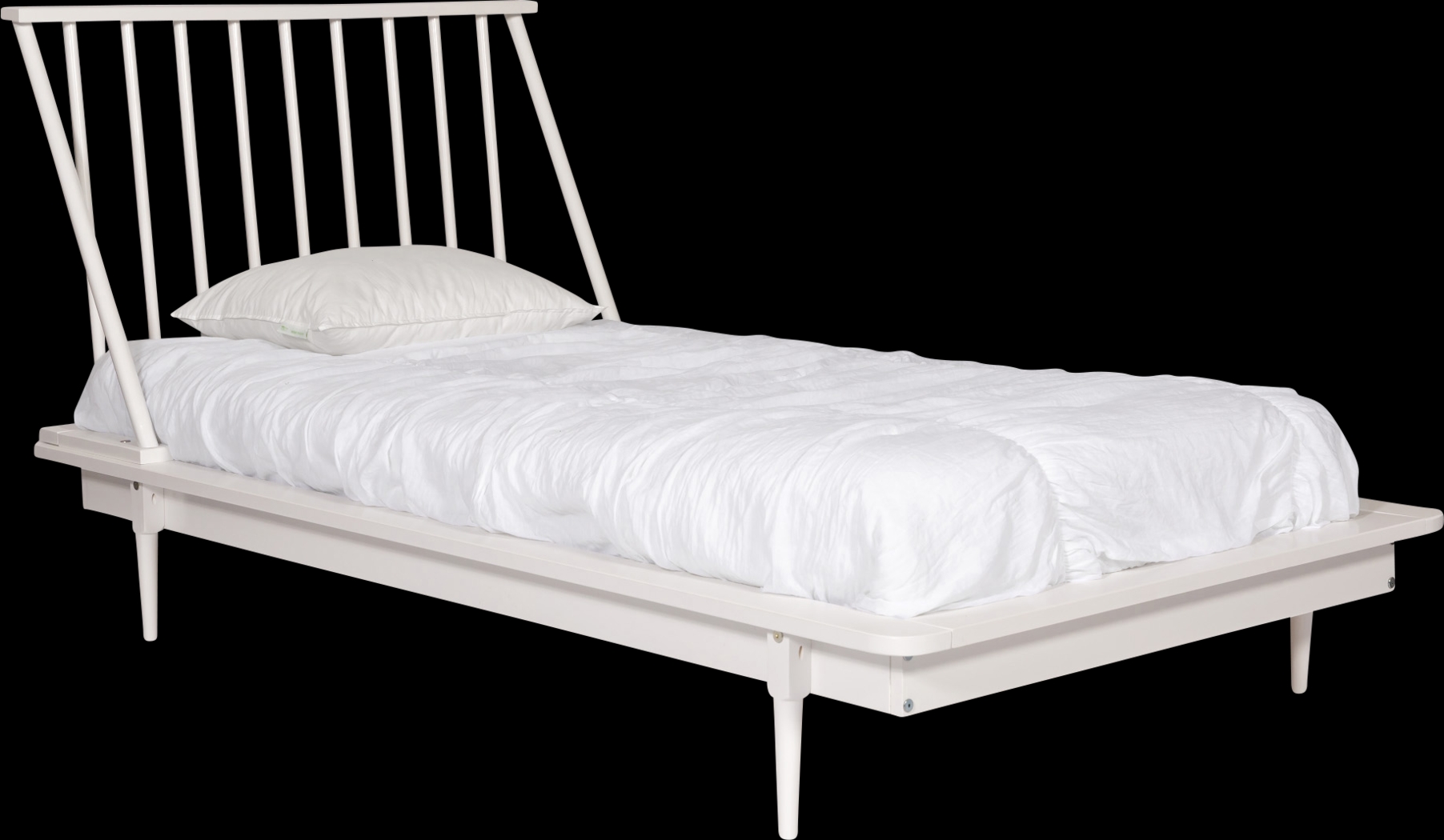 Burnsley White Twin Bed - Thumbnail - Image 1