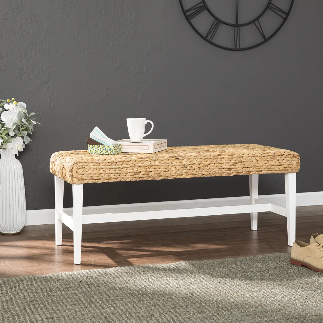 Bursard White Accent Bench - Thumbnail - Image 2