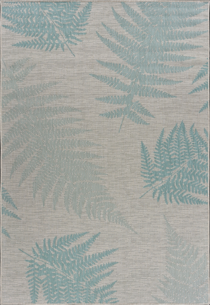 Burswin Teal,Cream 5'3 x 7'3 Indoor,Outdoor Rug - Thumbnail - Image 1
