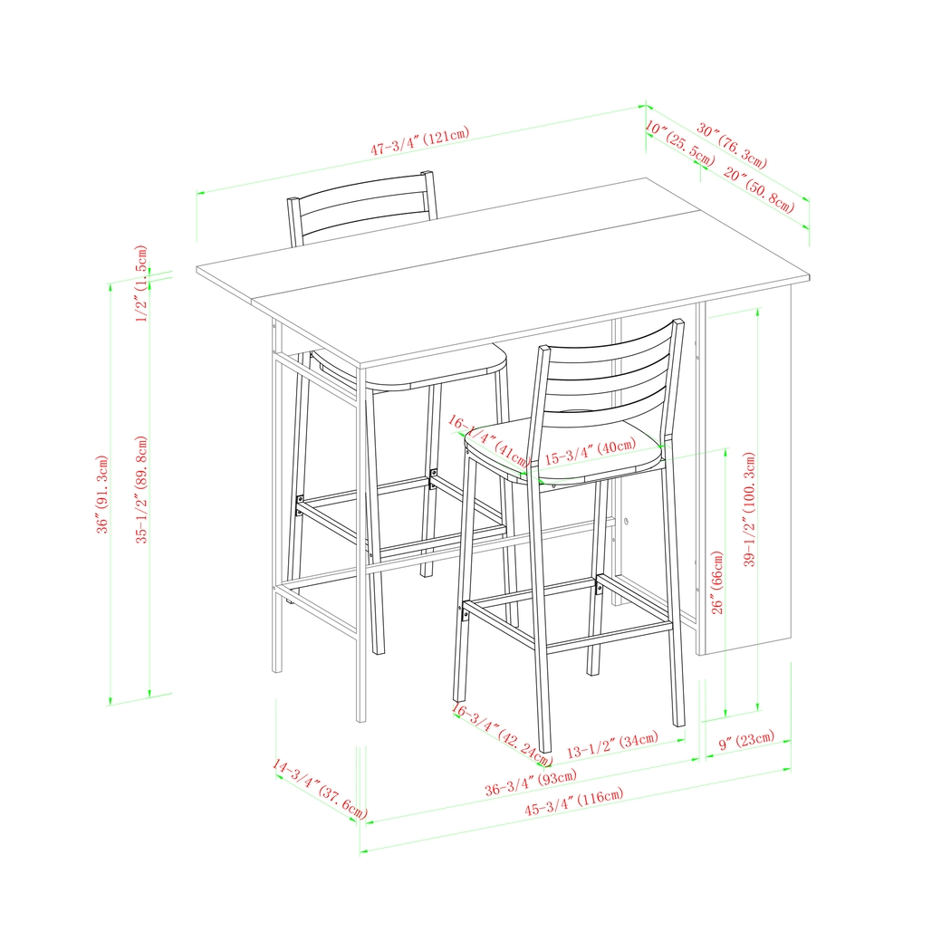 Burton Street Gray 3 Pc Counter Height Table Set - Thumbnail - Image 5