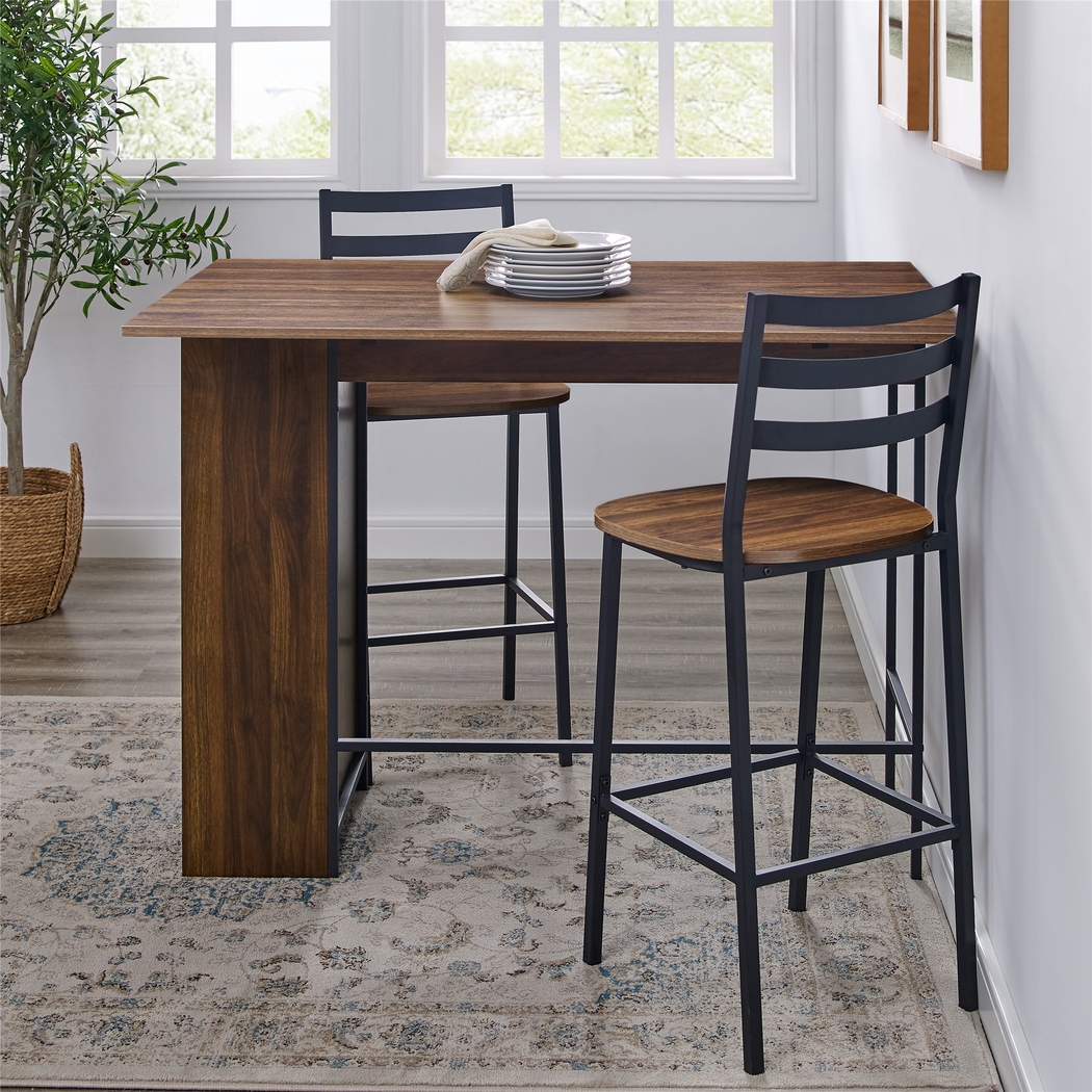 Burton Street Walnut 3 Pc Counter Height Table Set - Thumbnail - Image 5