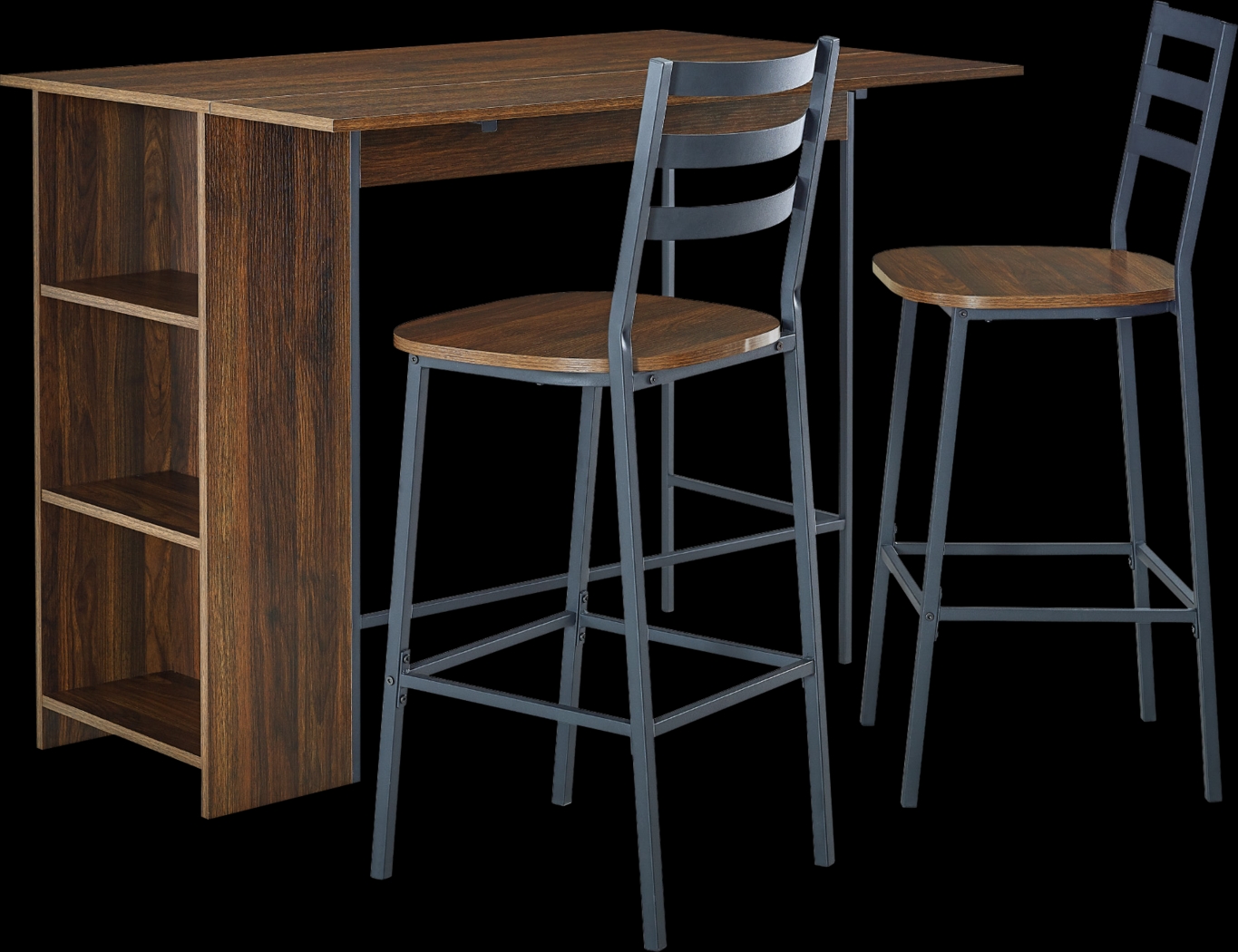 Burton Street Walnut 3 Pc Counter Height Table Set - Thumbnail - Image 1