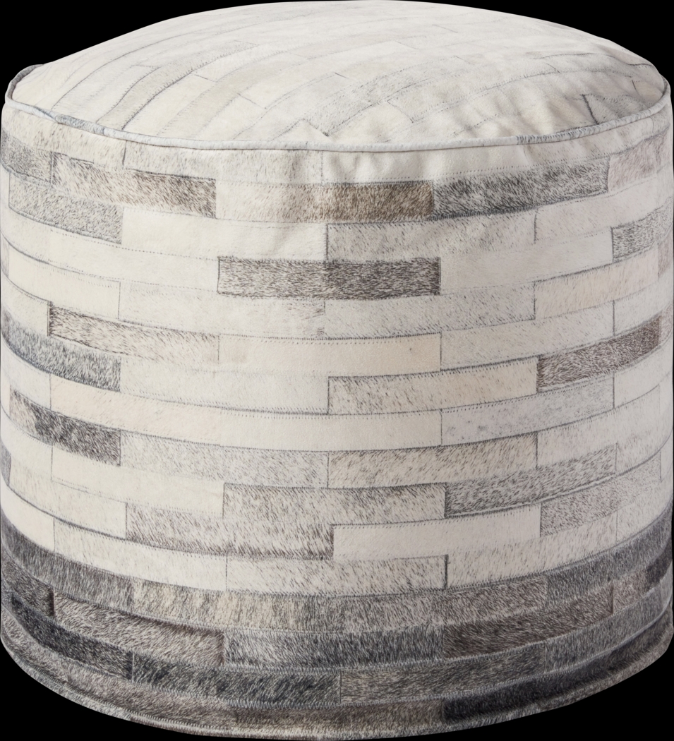 Burvan Gray Pouf - Thumbnail - Image 1