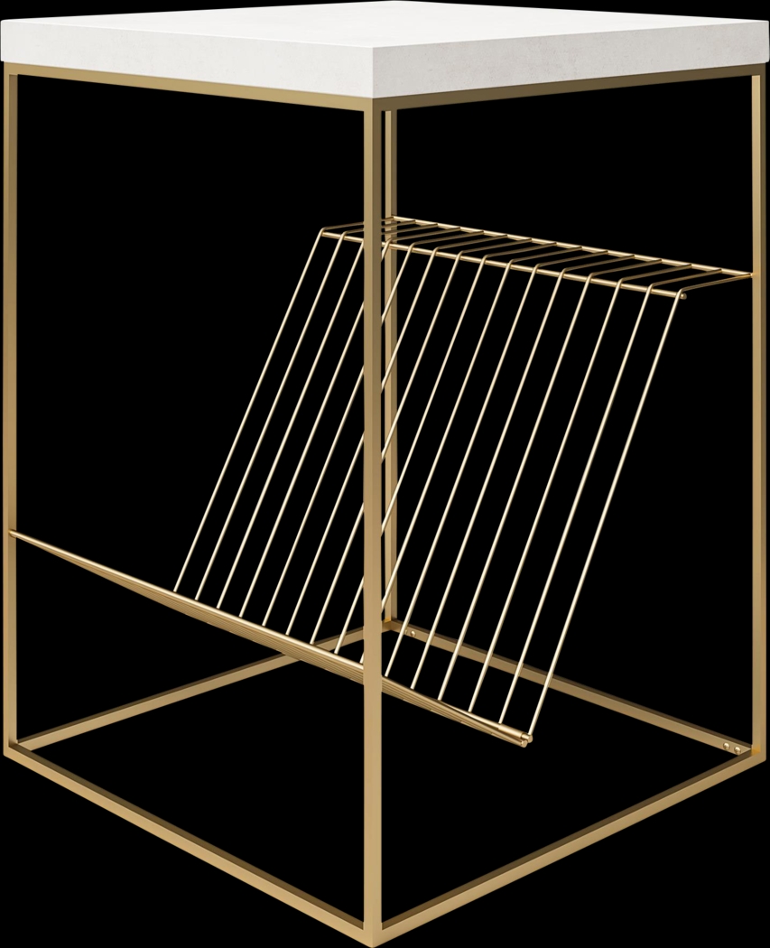 Bushey White End Table - Thumbnail - Image 1