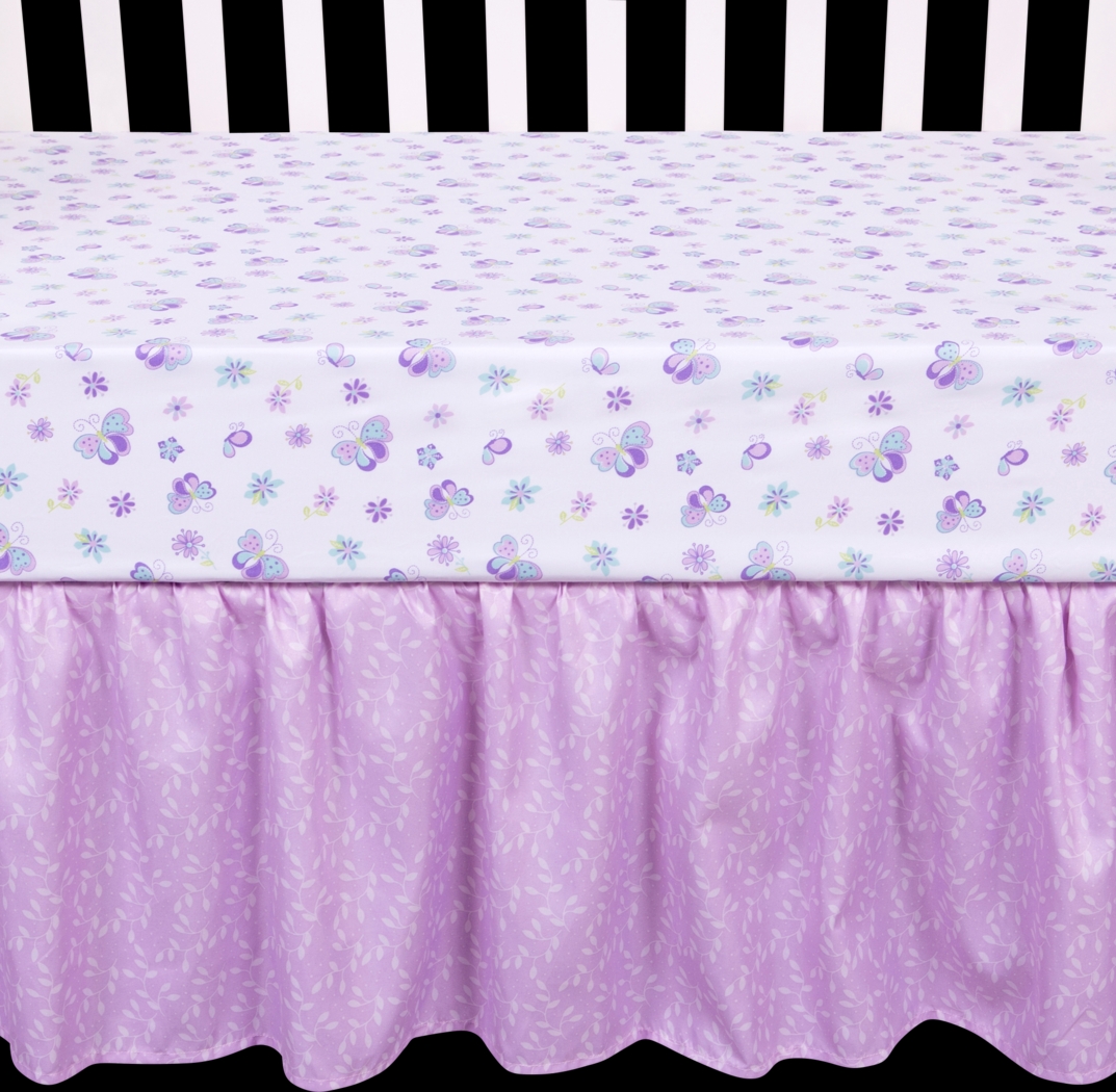 Butterfly Murmurs Purple 4 Pc Baby Bedding Set - Thumbnail - Image 6