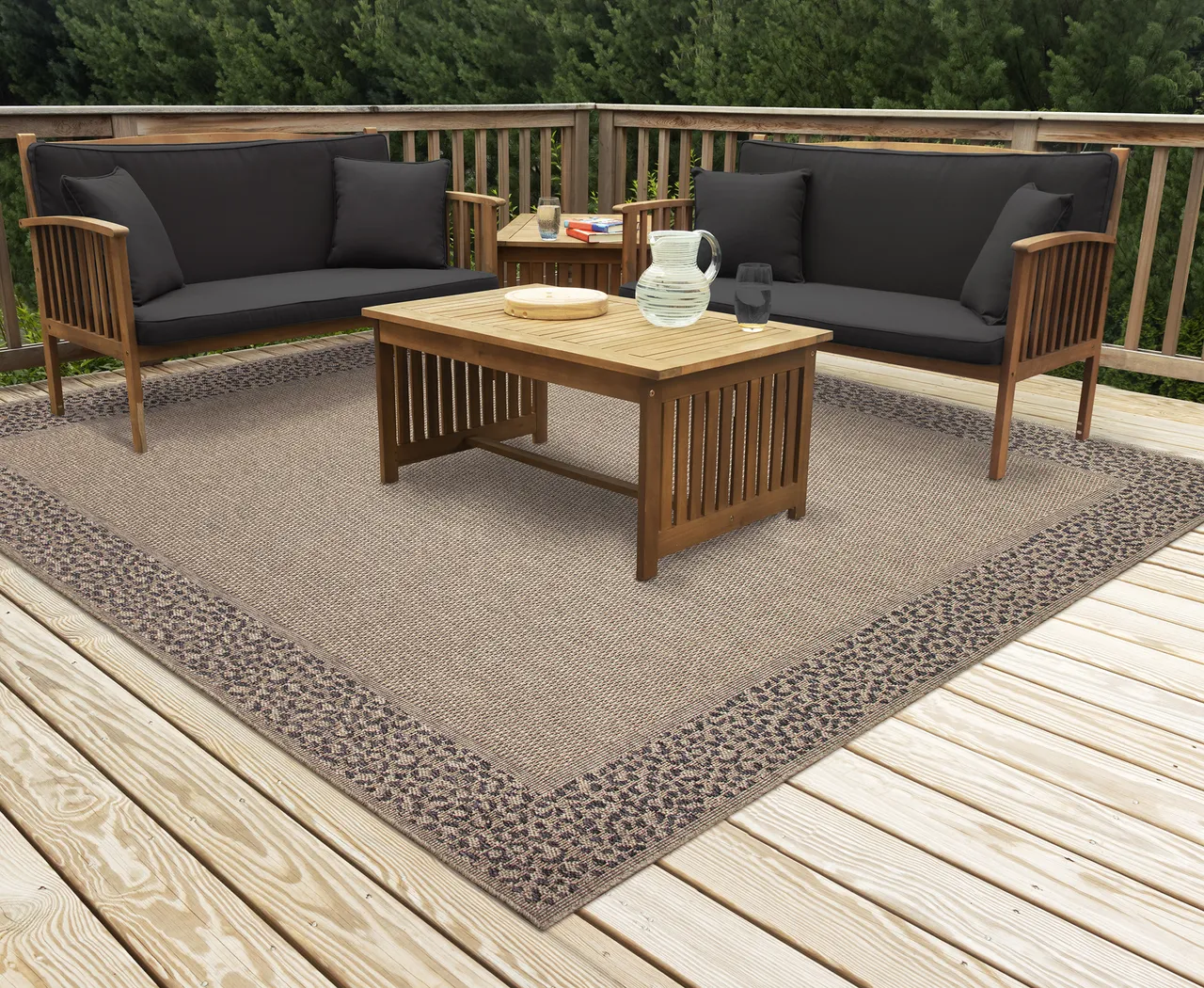 Buxia Taupe 7'10 Sqaure Indoor/Outdoor Rug - Thumbnail - Image 2