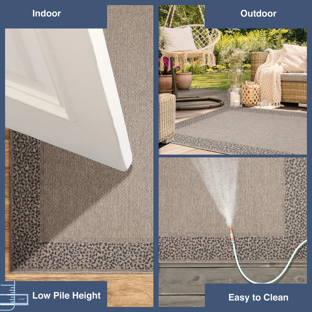 Buxia Taupe 7'10 Sqaure Indoor/Outdoor Rug - Thumbnail - Image 4