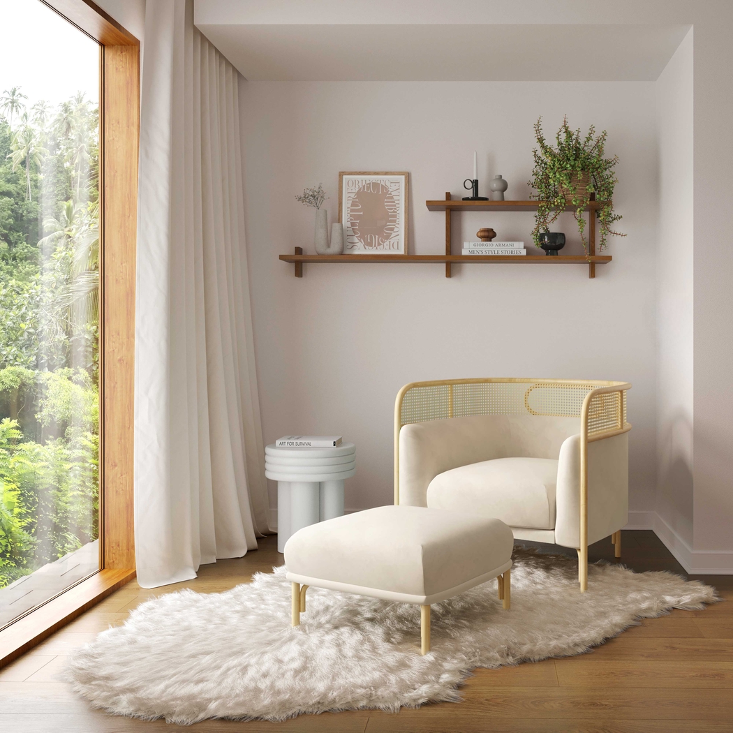 Bybee Cream Accent Chair - Thumbnail - Image 4