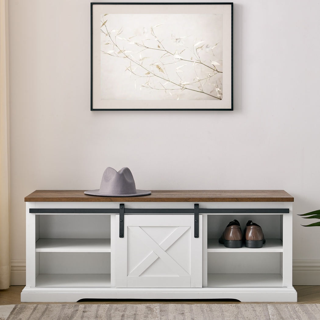 Bydand White Accent Bench - Thumbnail - Image 3