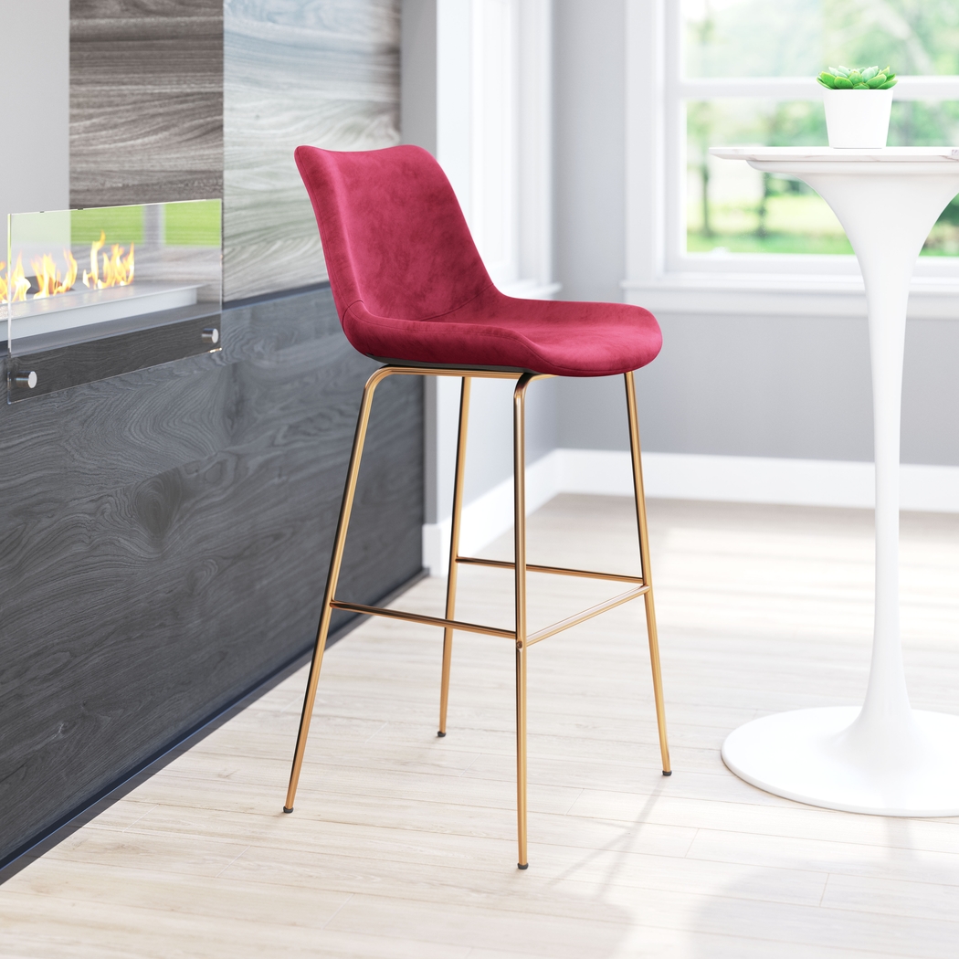 Byerstone Red Barstool - Thumbnail - Image 2