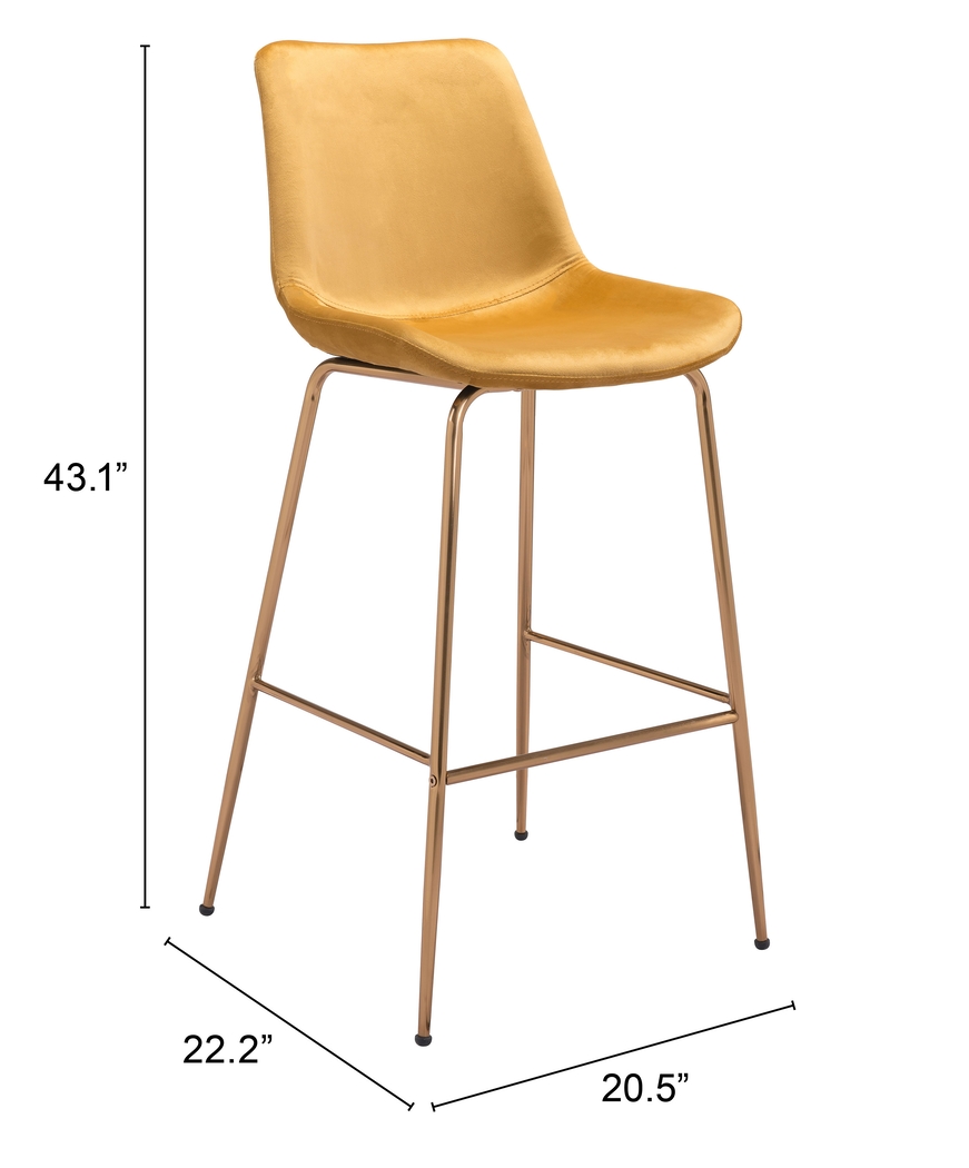 Byerstone Yellow Barstool - Thumbnail - Image 6