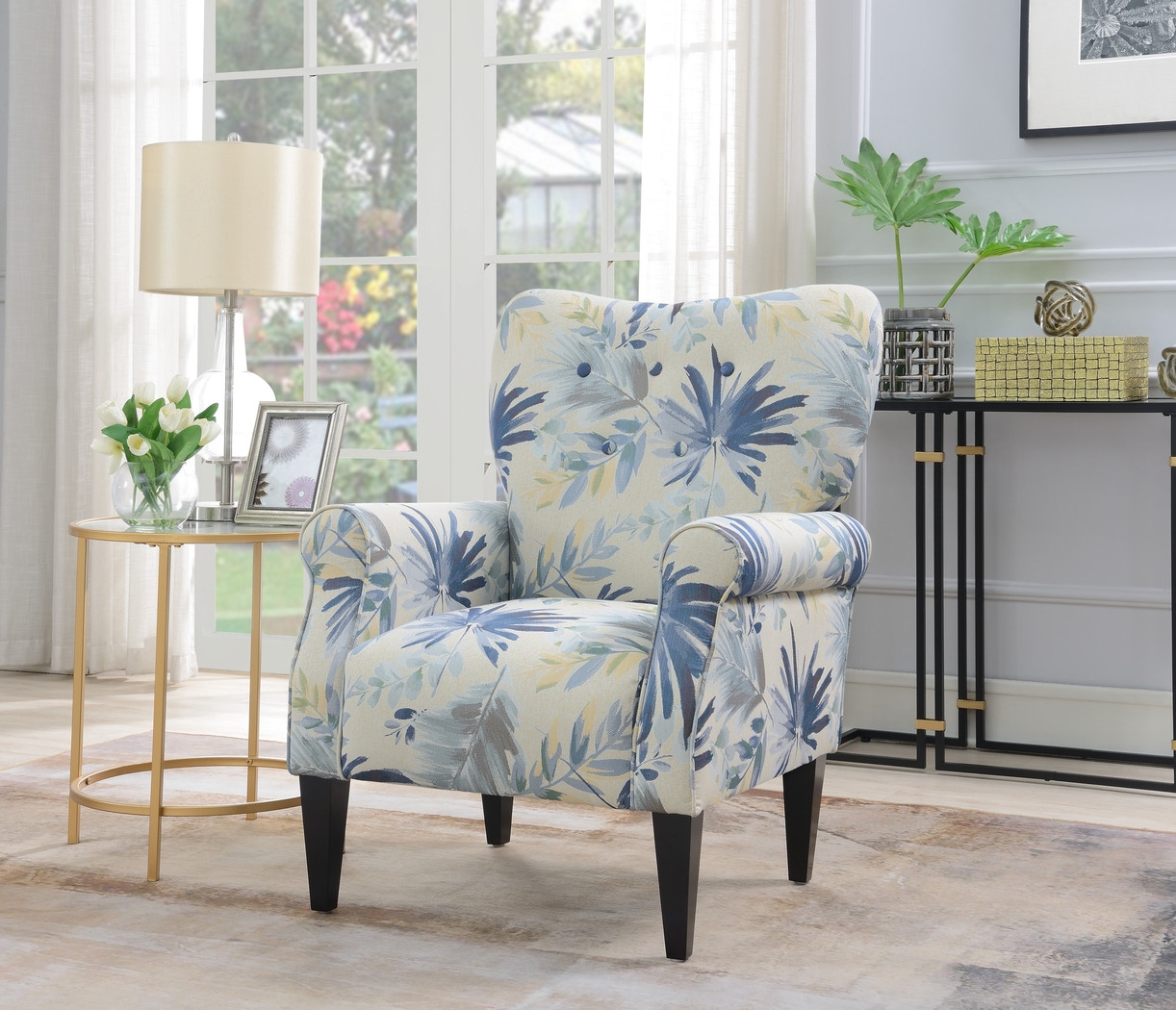 Cabell Blue Accent Chair - Thumbnail - Image 5