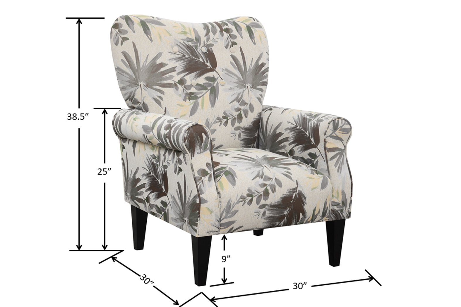 Cabell Gray Accent Chair - Thumbnail - Image 6