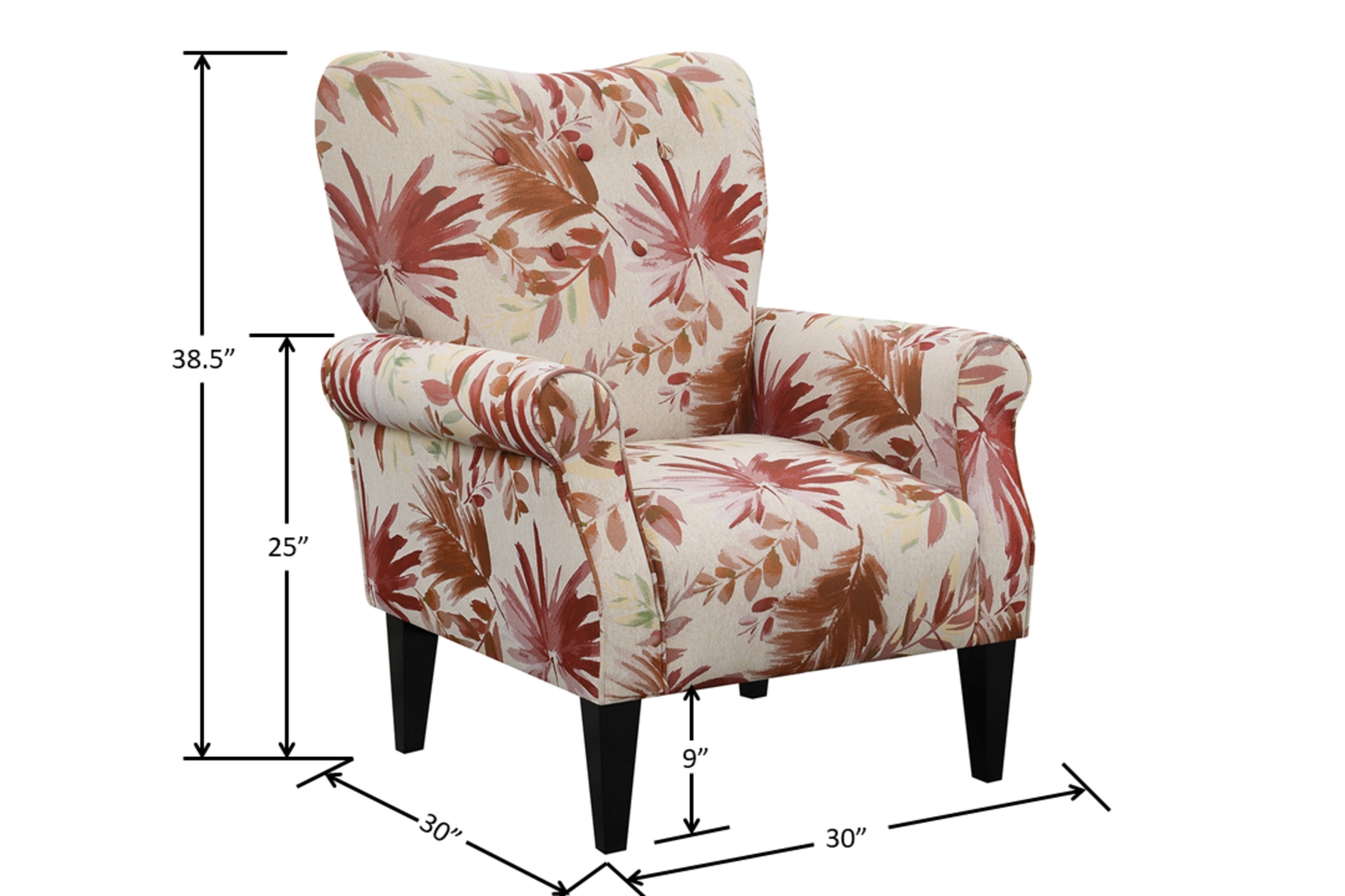 Cabell Red Accent Chair - Thumbnail - Image 6