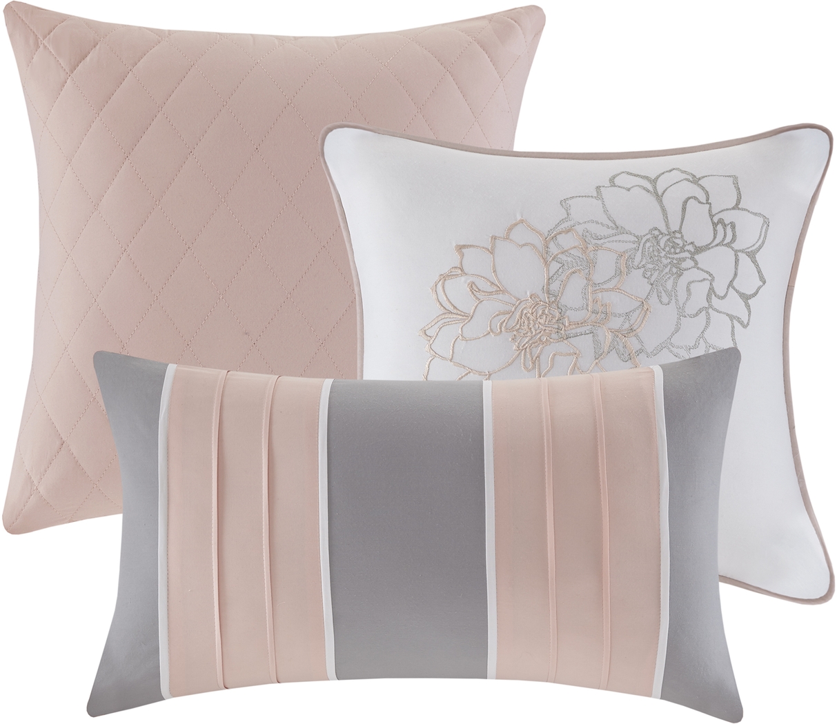 Cabildo Gray Blush 7 Pc Queen Comforter Set - Thumbnail - Image 3