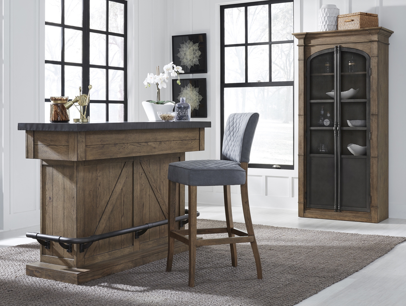 Cabiness Gray Barstool - Thumbnail - Image 5