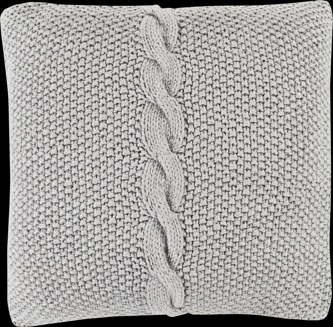 Cable Knit Gray Accent Pillow - Thumbnail - Image 1