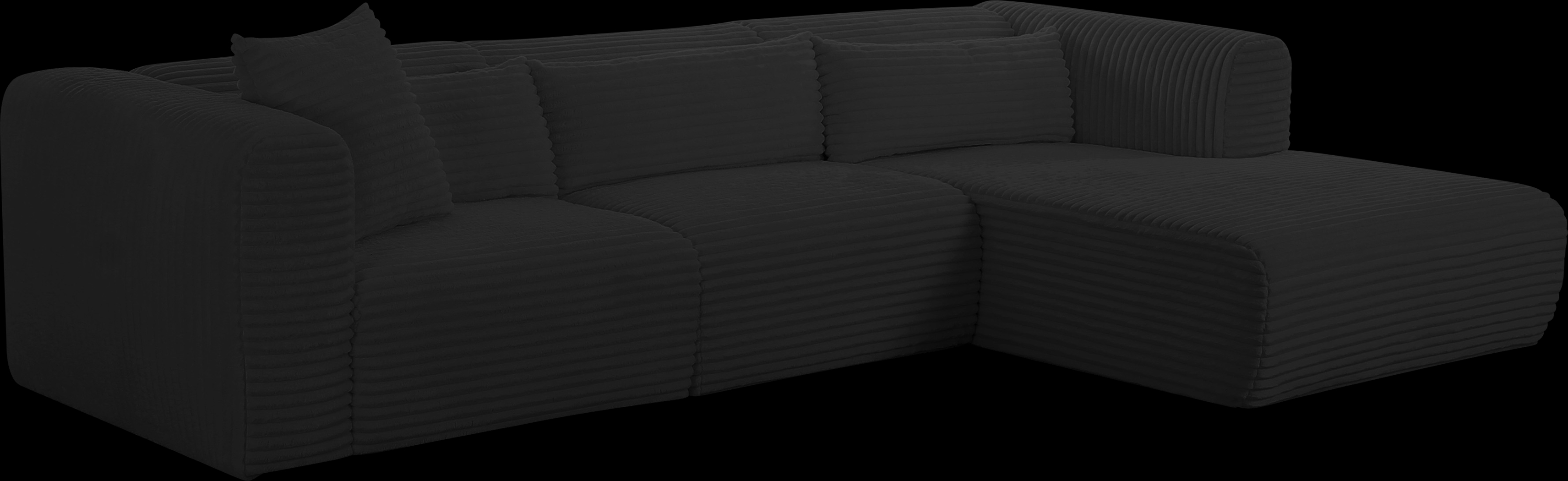 Cableswynd Black 3 Pc Right Arm Chaise Sectional - Thumbnail - Image 1