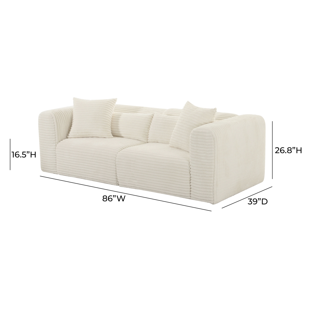 Cableswynd Cream Loveseat - Thumbnail - Image 5