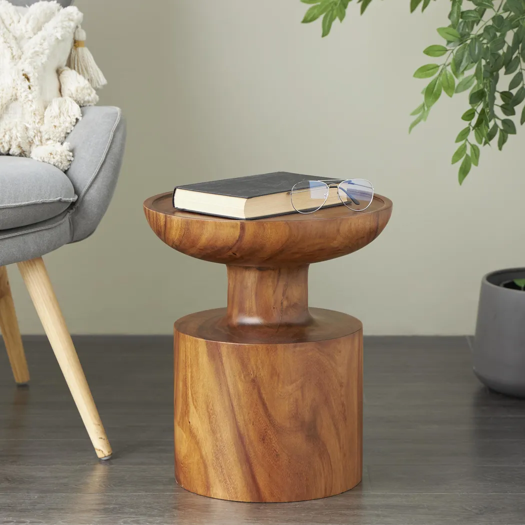 Cacam Brown Accent Table - Thumbnail - Image 2