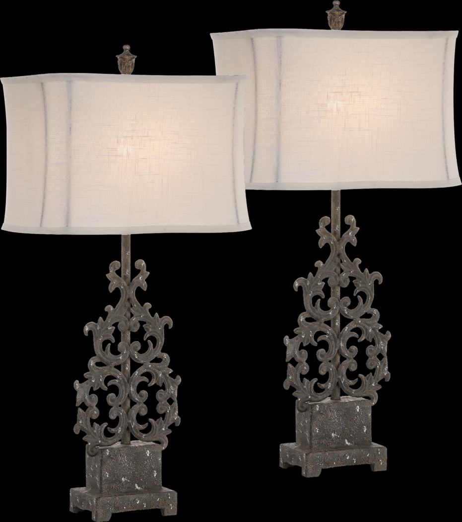 Caddell Gray Lamp, Set of 2 - Thumbnail - Image 1