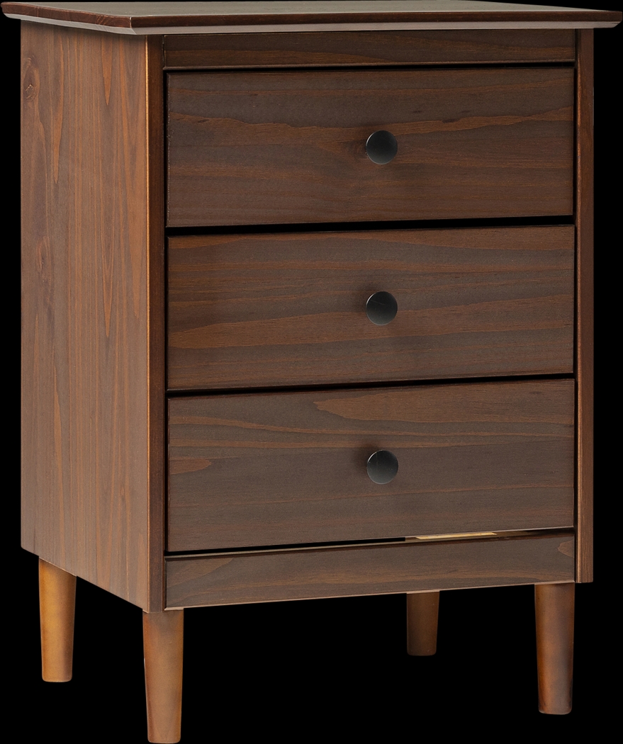 Cadmium Walnut 3 Drawer Nightstand - Thumbnail - Image 1