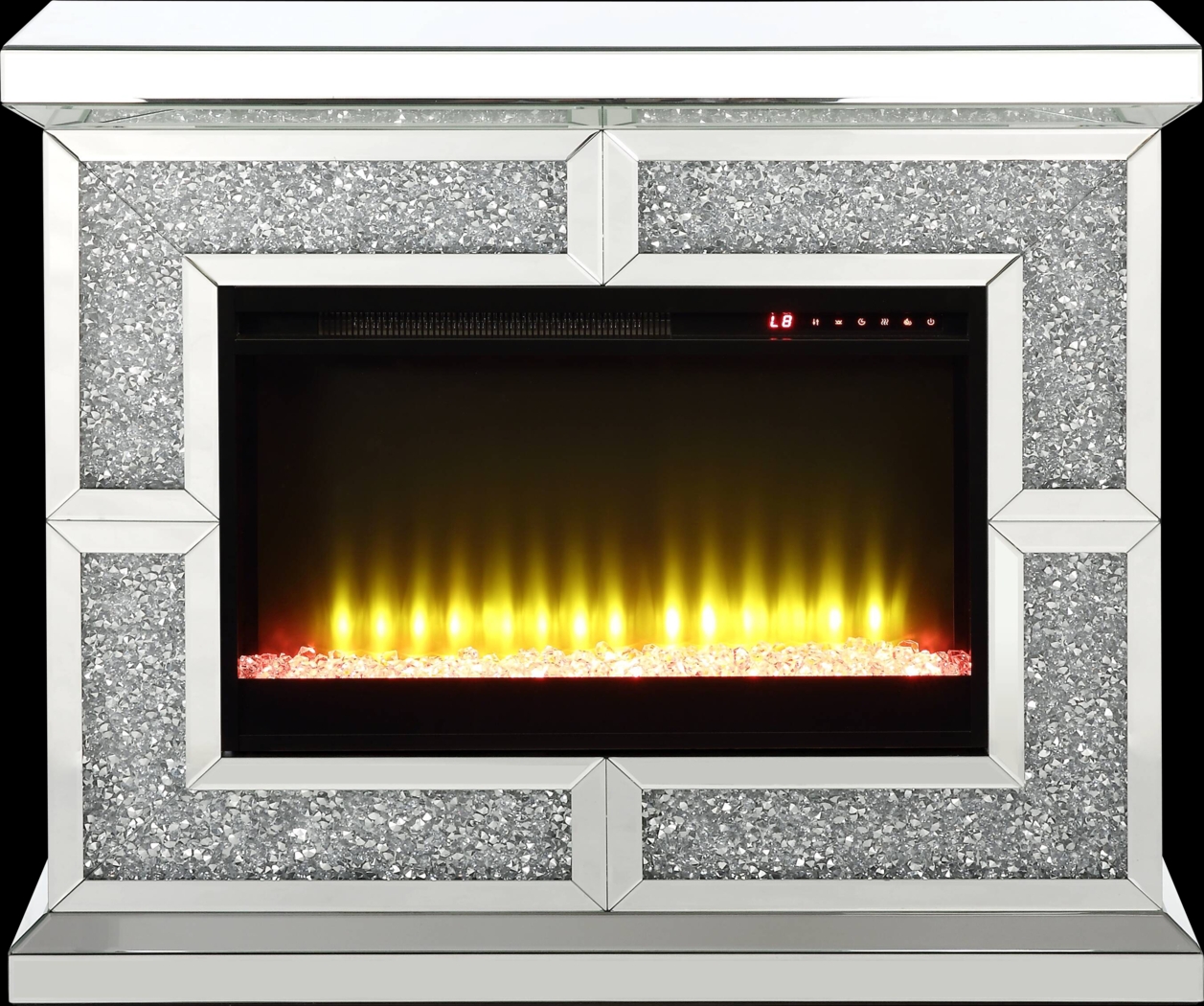 Cadogen Silver 41 in. Console, With Electric Fireplace - Thumbnail - Image 1
