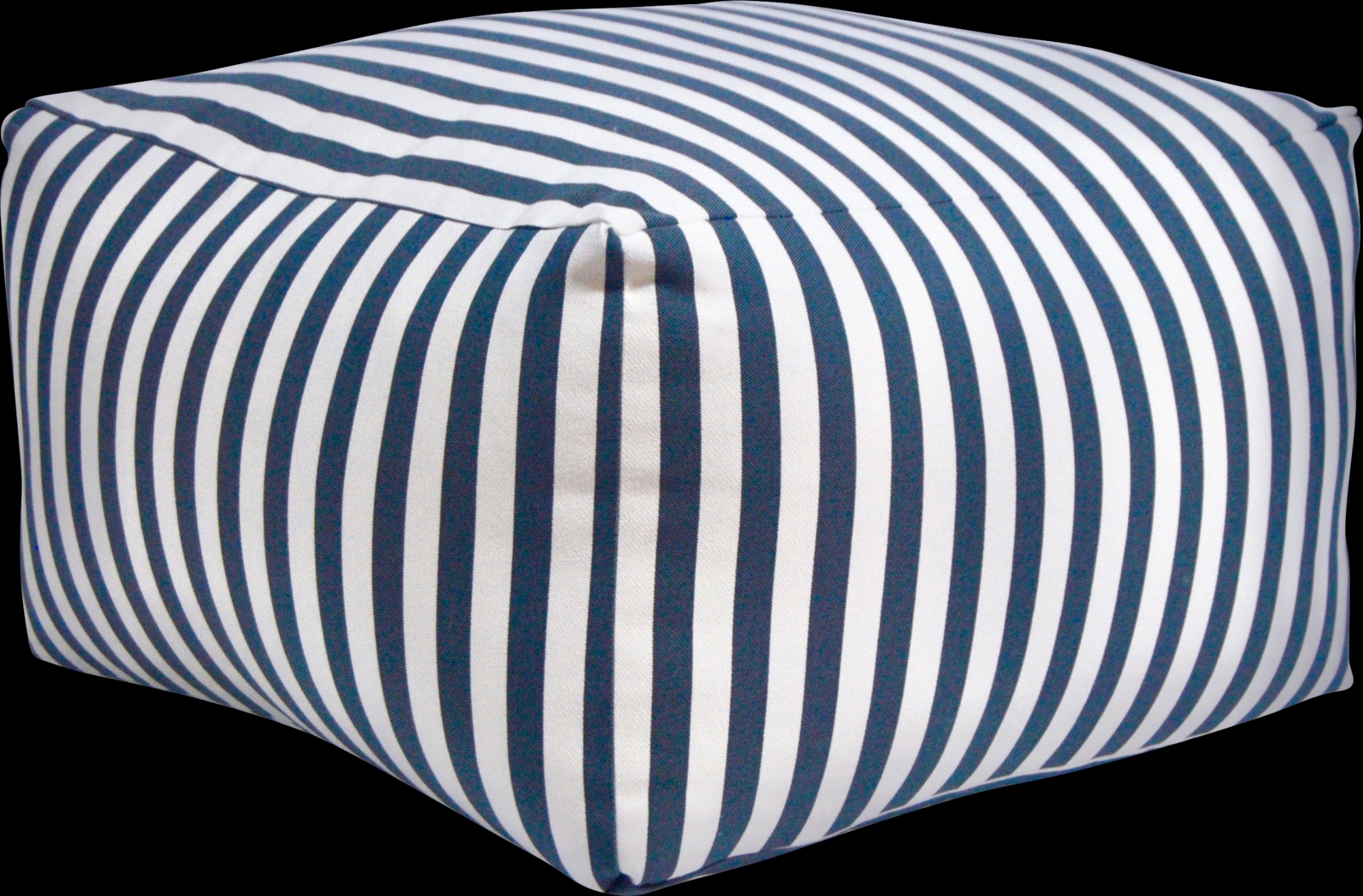 Caelus Black Striped Square Pouf - Thumbnail - Image 1