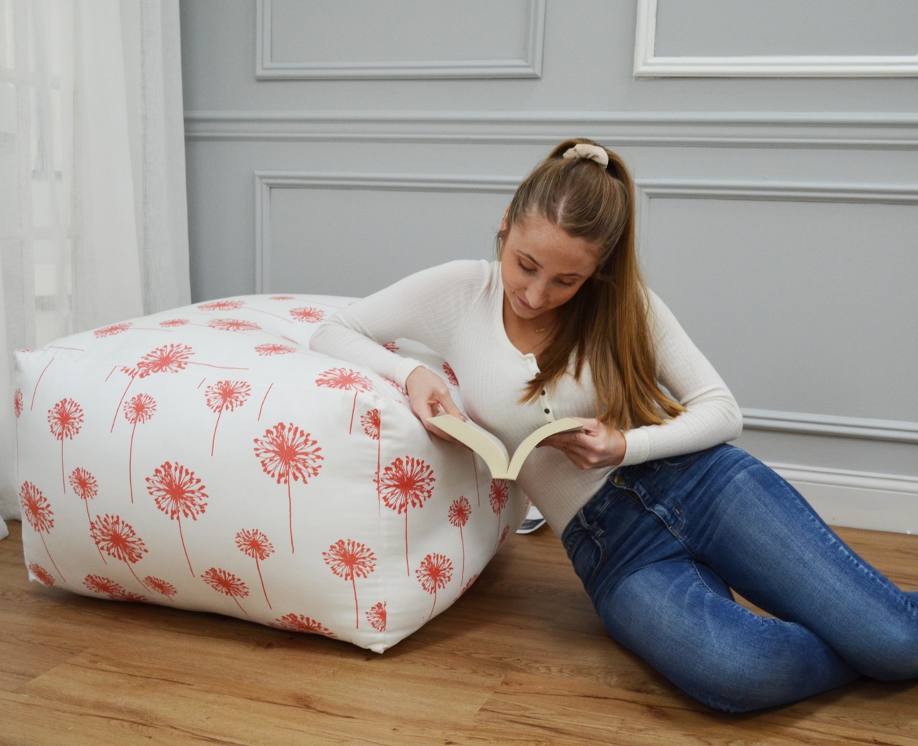 Caelus Pink Square Pouf - Thumbnail - Image 3
