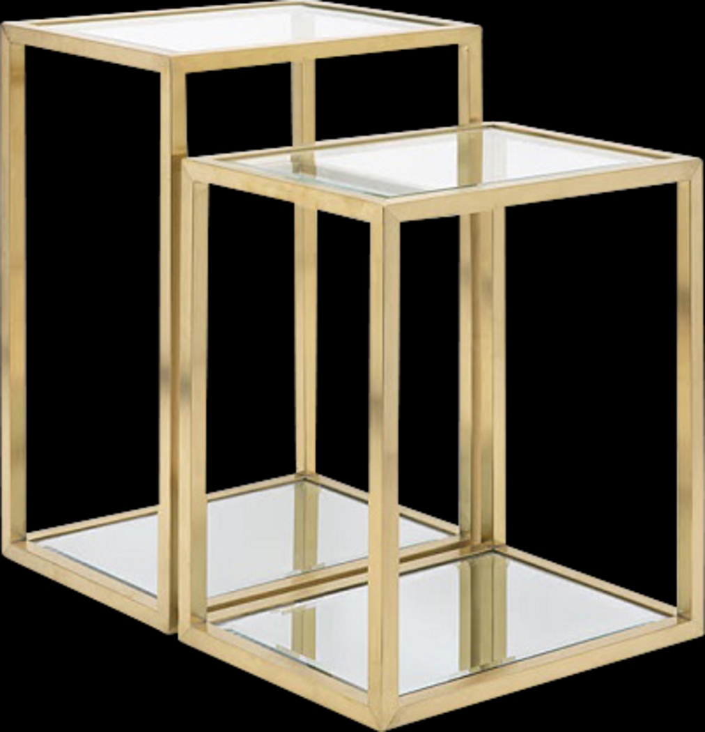 Cagwin Gold Nesting Tables, Set of 2 - Thumbnail - Image 1