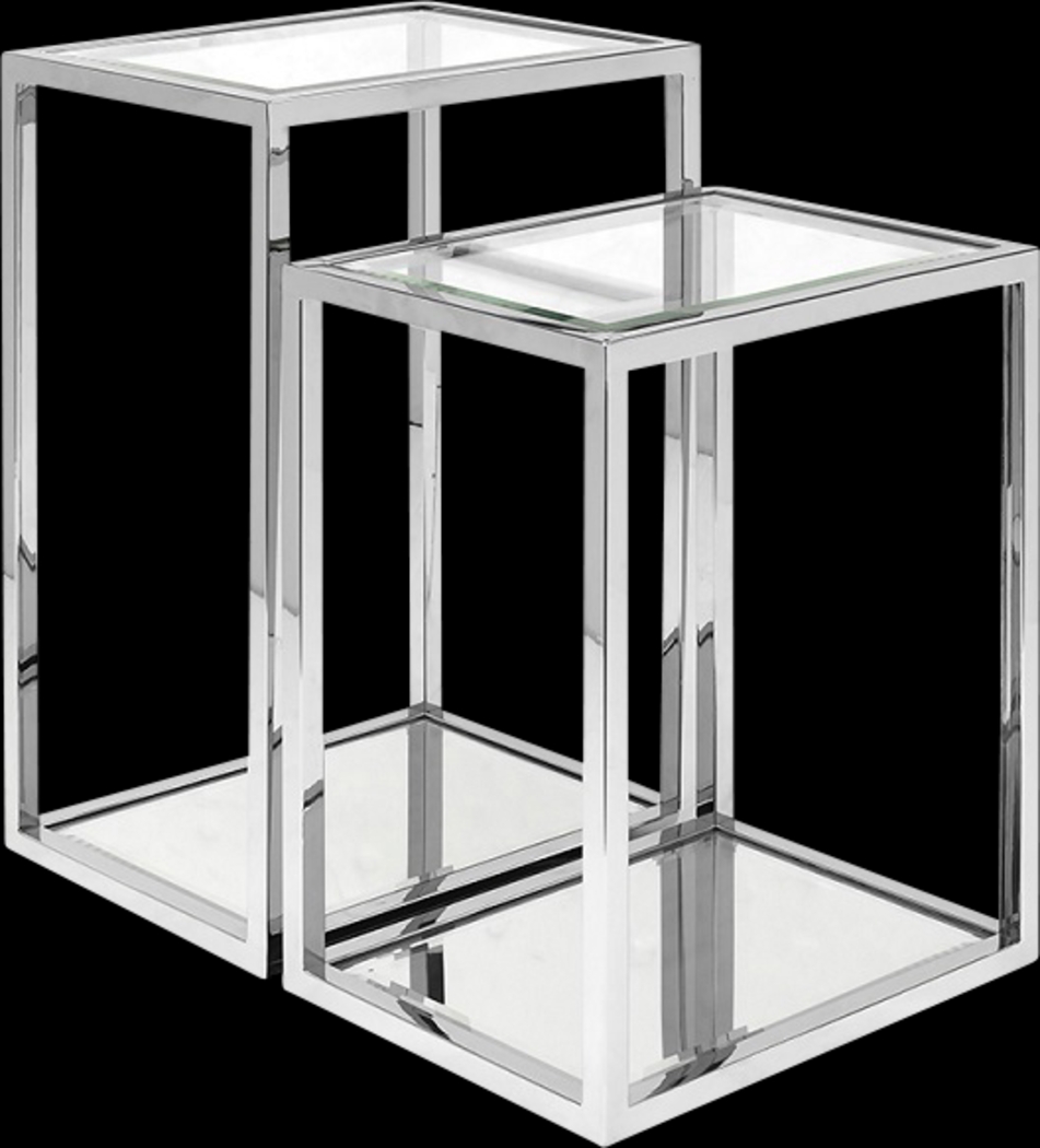 Cagwin Silver Nesting Tables, Set of 2 - Thumbnail - Image 1