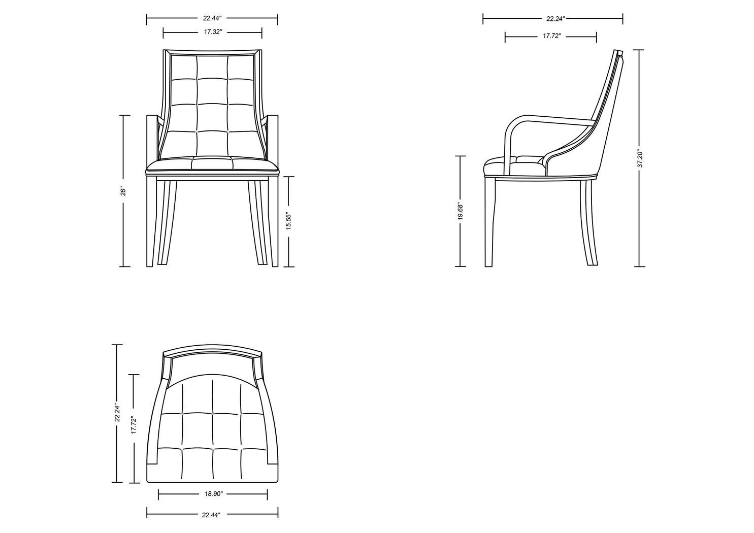 Cahabay Silver Arm Chair - Thumbnail - Image 3