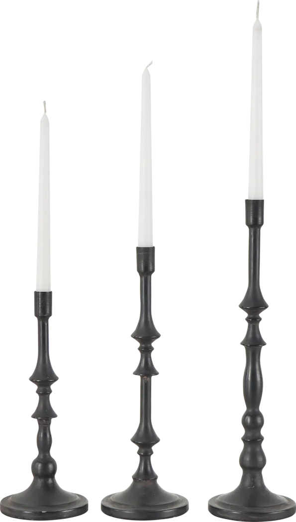 Cahlun Black Candle Holder, Set of 3 - Thumbnail - Image 3