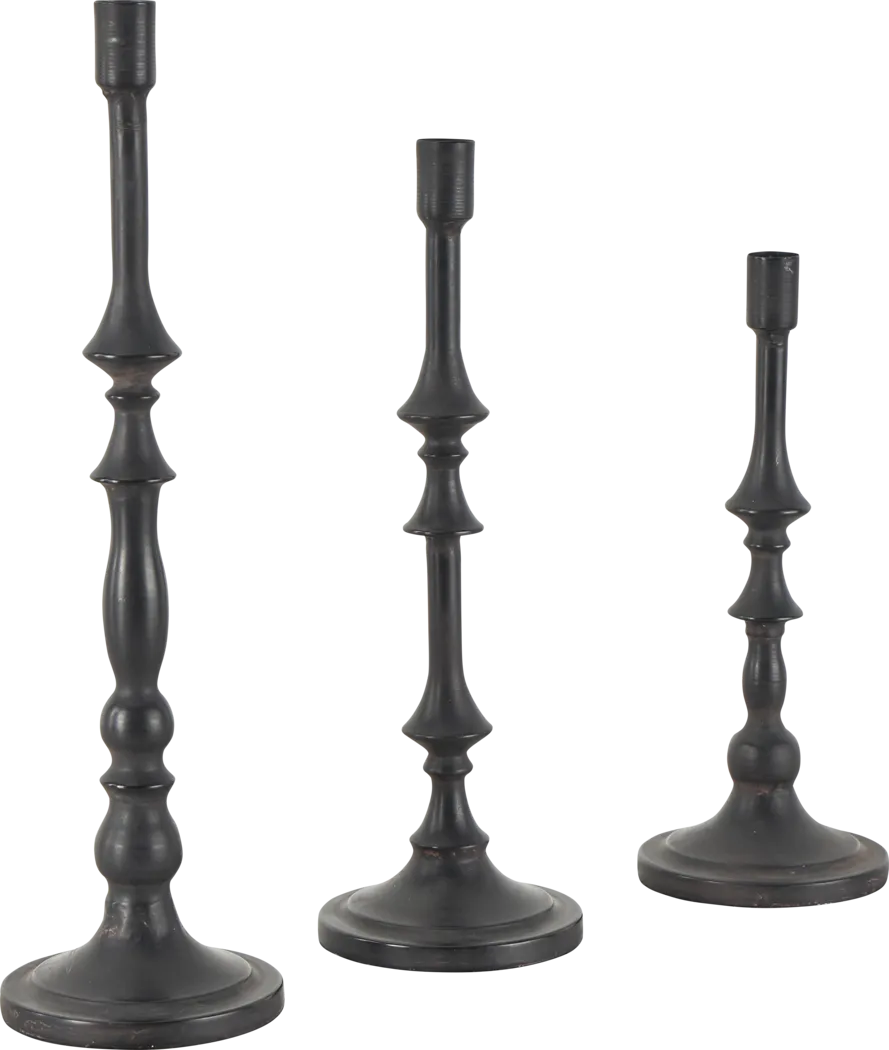 Cahlun Black Candle Holder, Set of 3 - Thumbnail - Image 5