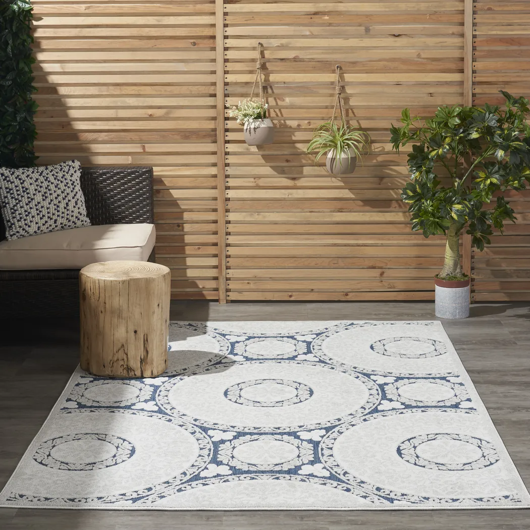 Caiden Blue 5' x  7' Indoor/Outdoor Rug - Thumbnail - Image 9