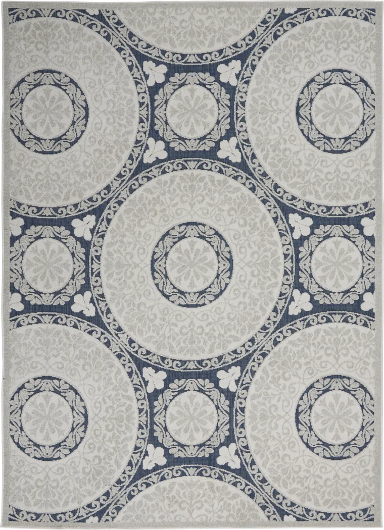 Caiden Blue 5' x  7' Indoor/Outdoor Rug - Thumbnail - Image 1