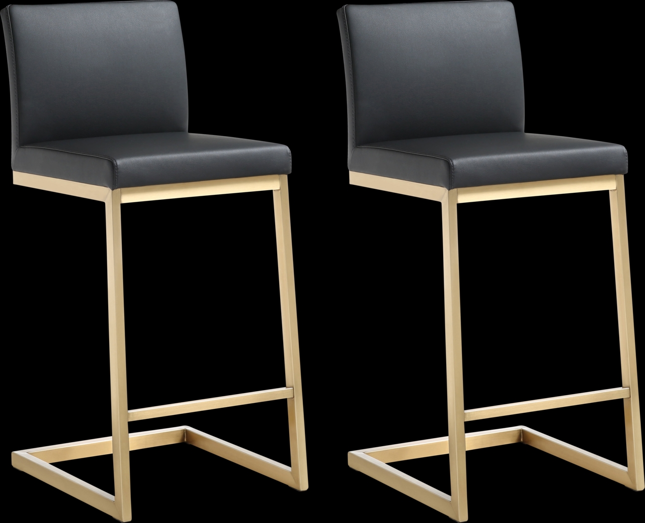 Cailalane Black Counter Height Stool, Set of 2 - Thumbnail - Image 1