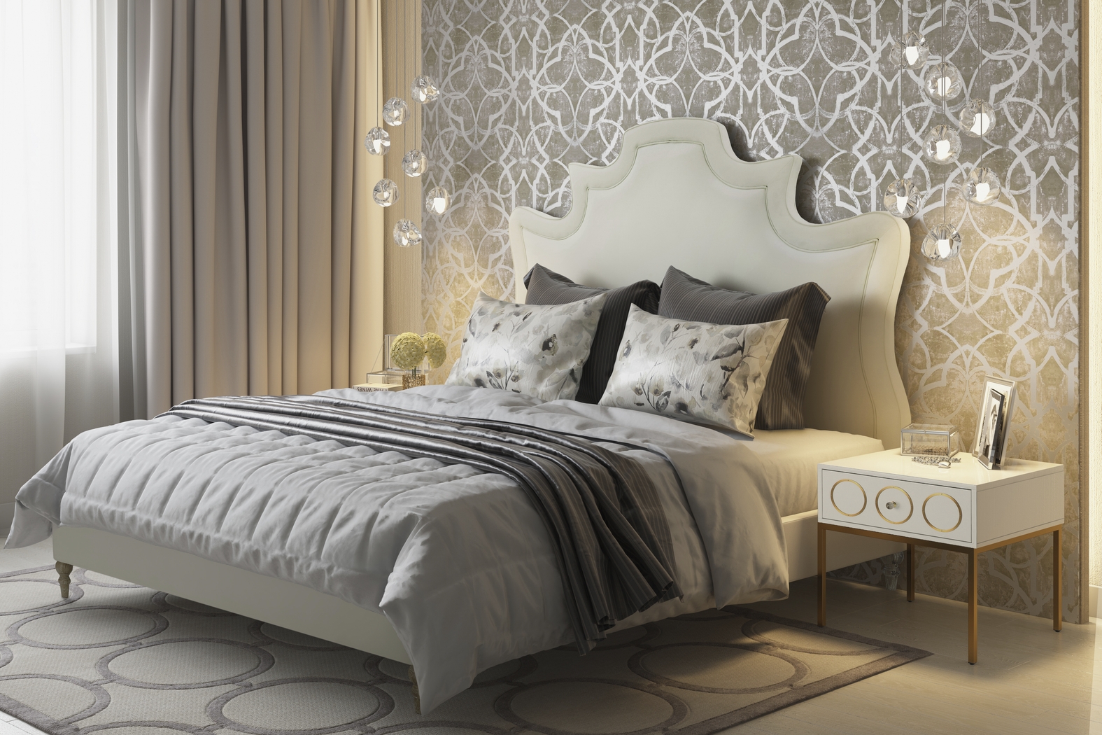 Cairncross Cream Queen Bed - Thumbnail - Image 2