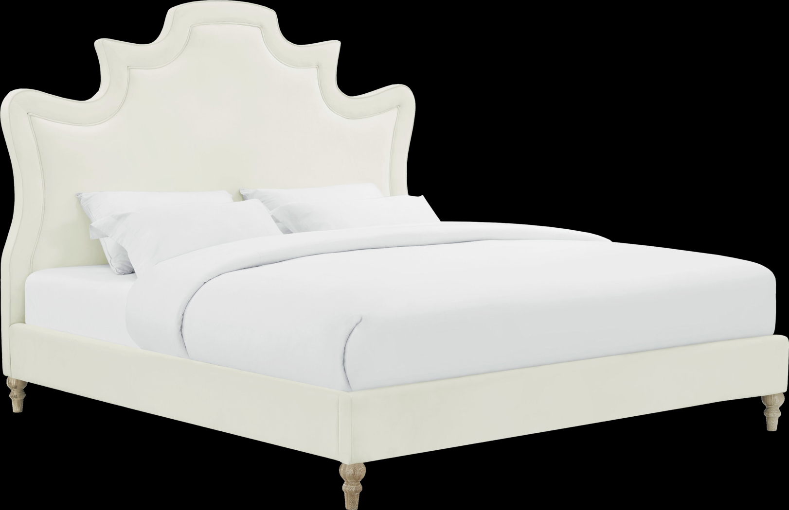 Cairncross Cream Queen Bed - Thumbnail - Image 1