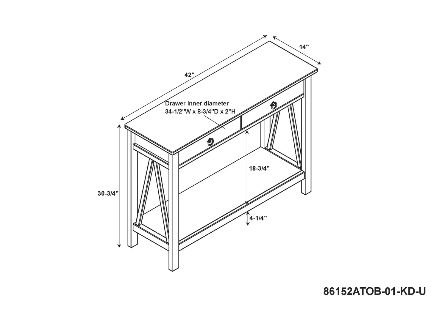Caister Brown Console Table - Image 6