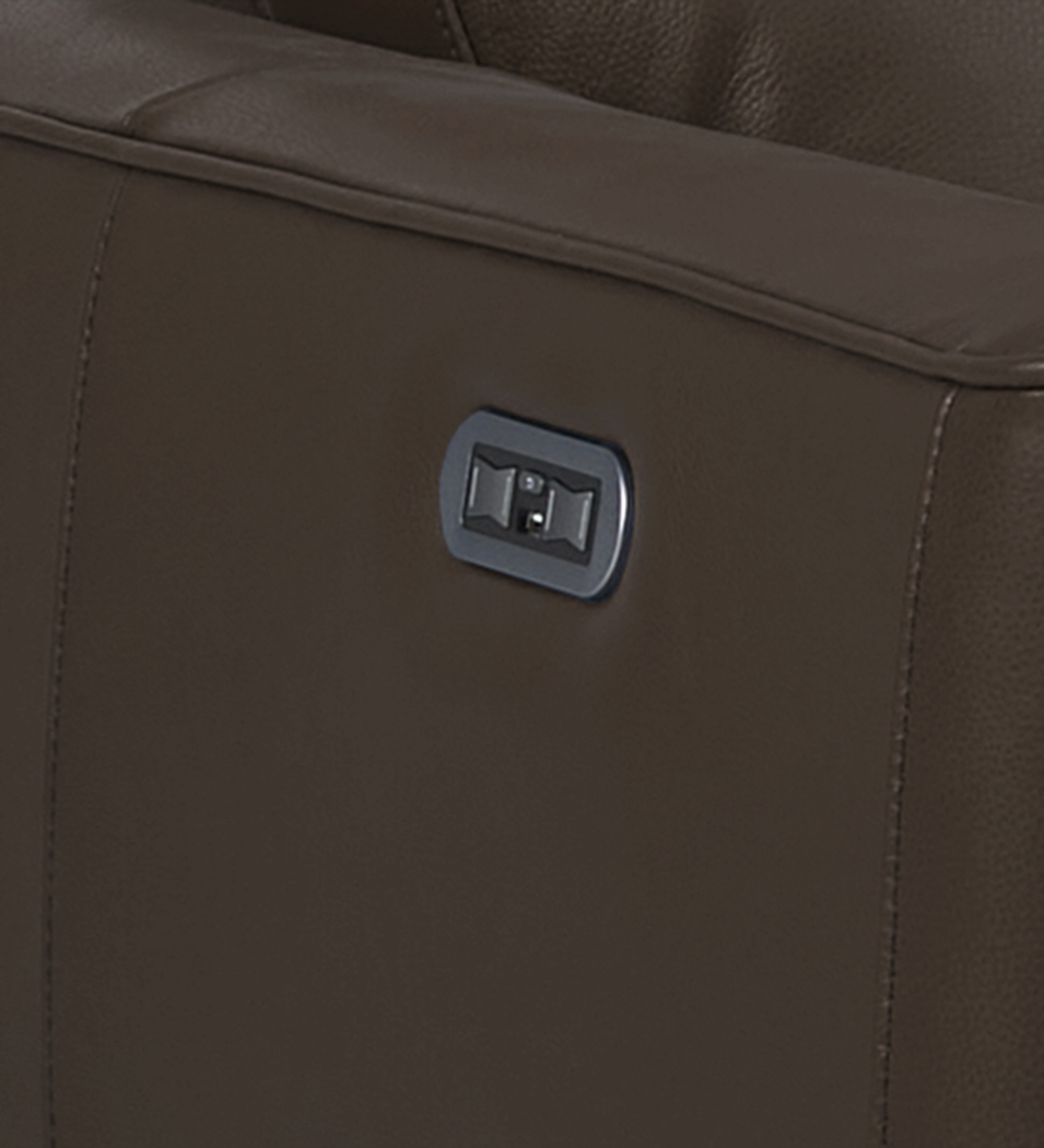 Calabra Chocolate Leather 6 Pc Reclining Living Room - Thumbnail - Image 9