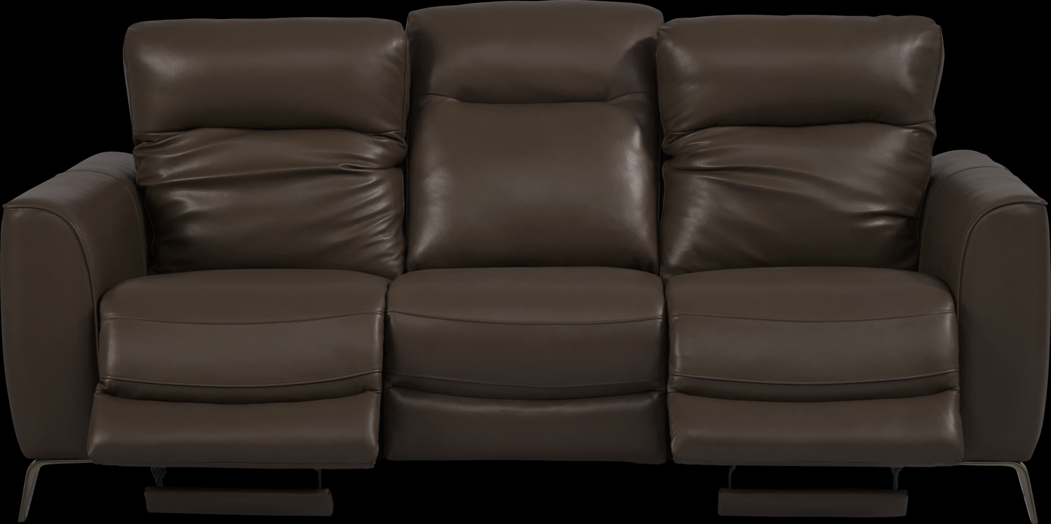 Calabra Chocolate Leather 5 Pc Living Room with Reclining Sofa - Thumbnail - Image 3