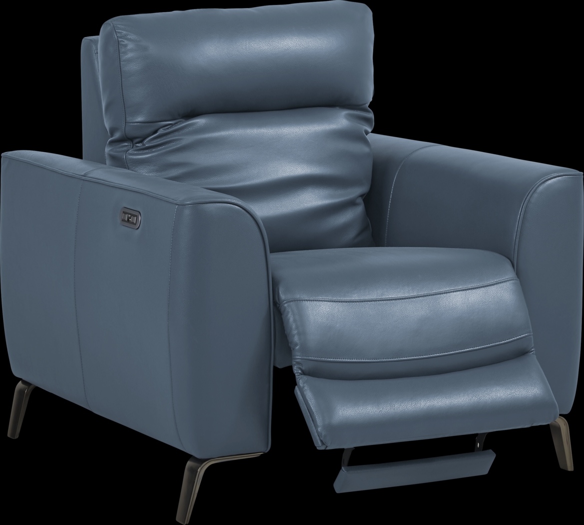 Calabra Ocean Leather 6 Pc Reclining Living Room - Thumbnail - Image 8