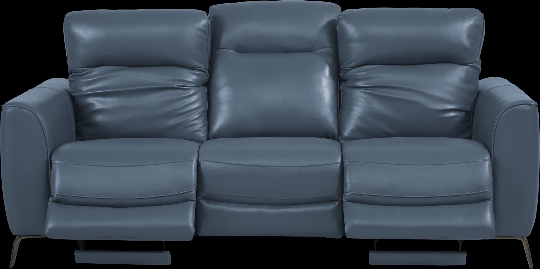 Calabra Ocean Leather 6 Pc Reclining Living Room - Thumbnail - Image 3
